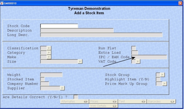 Tyreman EAN maintenance